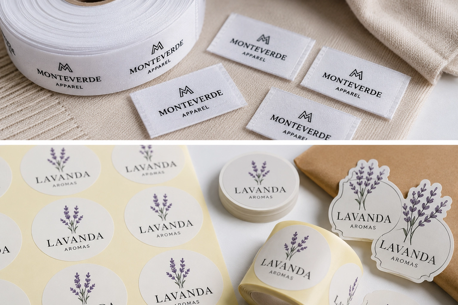 Servicio de producción de etiquetas textiles y stickers personalizado